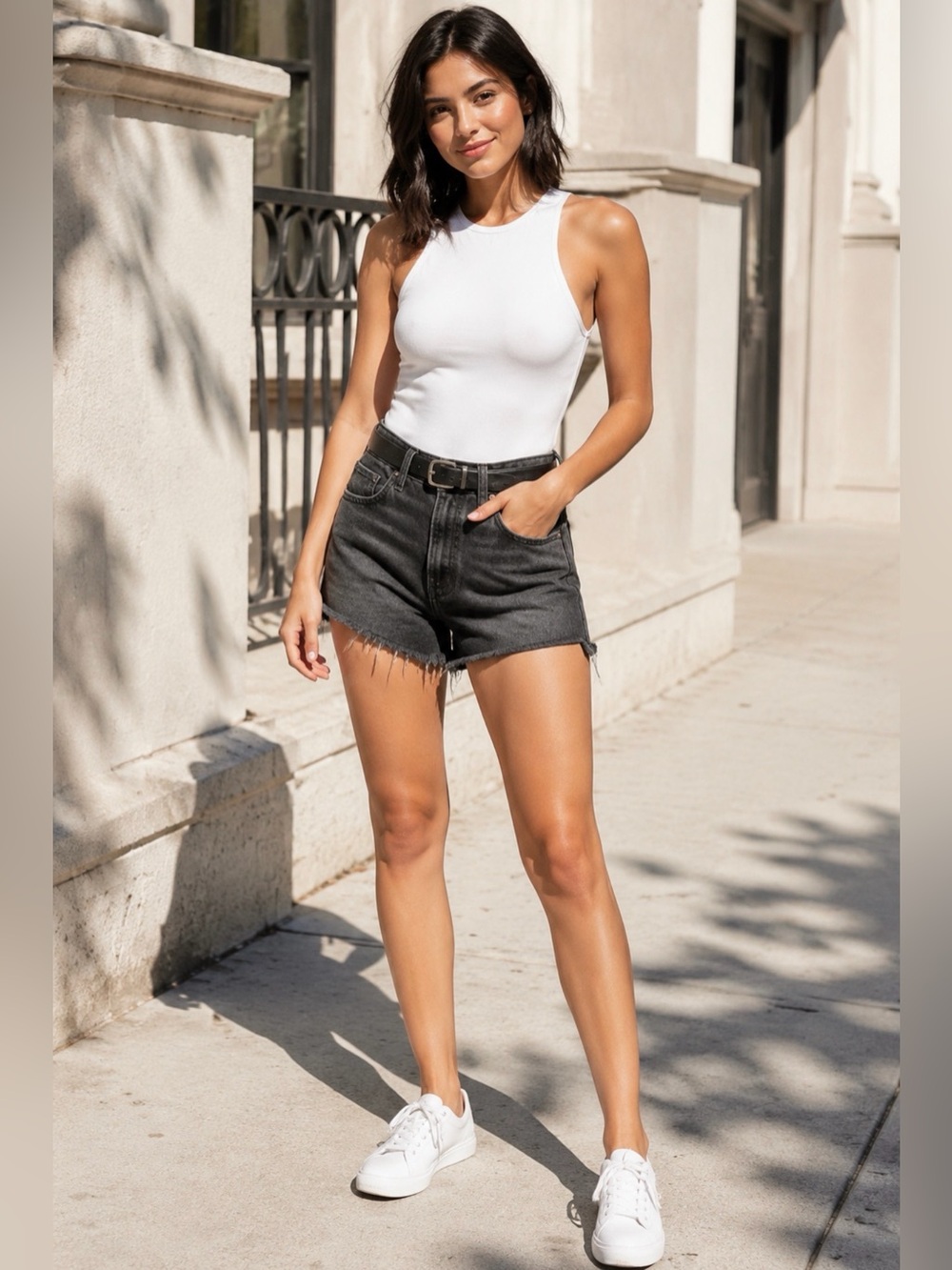 Abercrombie & Fitch Washed Black midrise boyfriend short